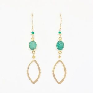 Green Marquis Earrings